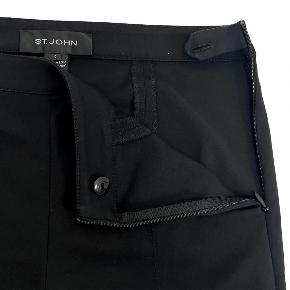 ST. JOHN COLLECTION Ankle Zip Pants Slim Fit Black High Waist Preppy Chic size 0 - Picture 9 of 11